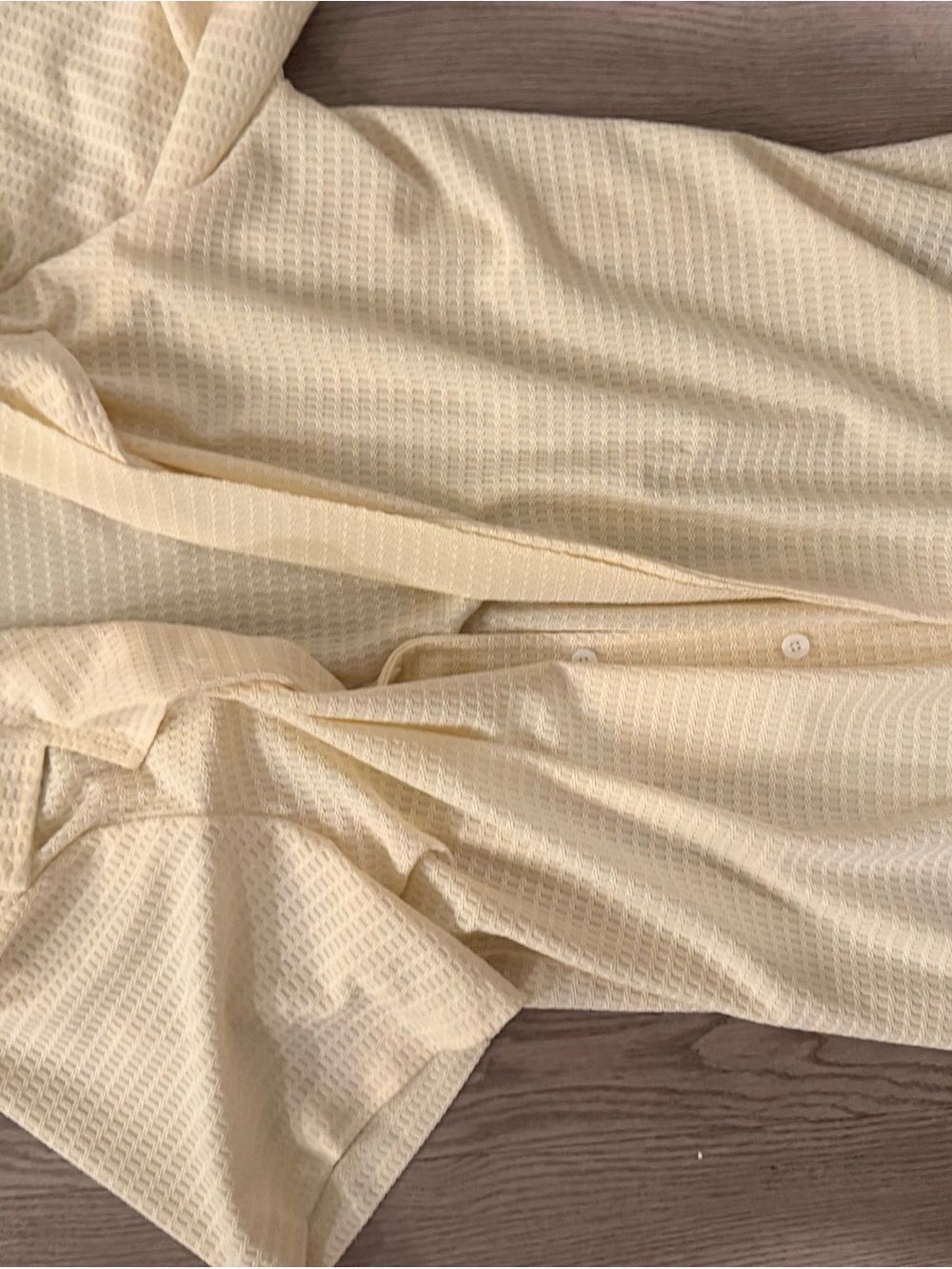 Shein Men's Lightweight Textured Button-Up Shirt in Cream